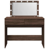 Dressing Table with LED Brown Oak 100x40x120 cm 848212
