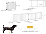Freestanding Pet Gate 4 Panel Wooden Dog Barrier Folding Safety Fence with Support Feet up to 204cm T3398P349694