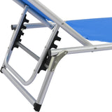 Sun Lounger Blue Aluminium Standard Foldable 44332