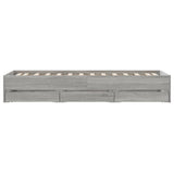 Bed Frame with Drawers without Mattress Grey Sonoma 90x190 cm Single 3207327