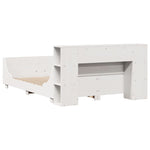 ZNTS Bed Frame without Mattress White 120x190 cm Small Double Solid Wood Pine 3323780
