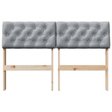 Upholstered Headboard Light Grey 120 cm Solid Pine Wood 879184