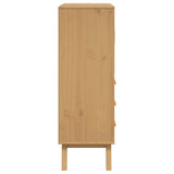 Highboard OLDEN Grey and Brown 85x43x125 cm Solid Wood Pine 358616