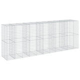 Gabion Basket with Cover 550x100x200 cm Galvanised Iron 3295234