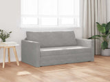 Folding Sofa Bed Light Grey 124 x 71 x 78 cm Velvet 42030515