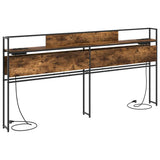 Storage Headboard with Shelf Smoked oak 200 cm Engineered wood 859662