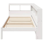 ZNTS Bookcase Bed without Mattress White 90x190 cm Single Solid Wood Pine 3324339