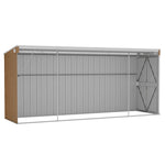 Wall-mounted Garden Shed Brown 118x382x178 cm Galvanised Steel 316232