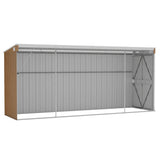 Wall-mounted Garden Shed Brown 118x382x178 cm Galvanised Steel 316232