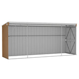 Garden Shed Wood Look Brown Galvanised steel Large Garden Shed 316232