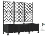 Garden Planter with Irrigation&Wheels 3 pcs Black PP 3423092
