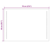LED Bathroom Mirror Transparent 50 x 70 cm Tempered Glass 42045777