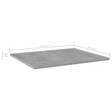 Bookshelf Boards 8 pcs Concrete Grey 60x50x1.5 cm Engineered Wood 805275