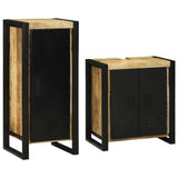 Bathroom Furniture Set with Shelf 2 pcs Brown Soild Mango Wood 3305606