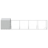 Outdoor Dog Kennel with Roof Silver 2x10x2.5 m Galvanised Steel 3190476