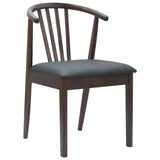 Dining Chair 2 pcs Light Brown and Black Solid Rubberwood 42020394