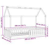 Kids' House Bed Frame without Mattress White 90x200 cm 850687