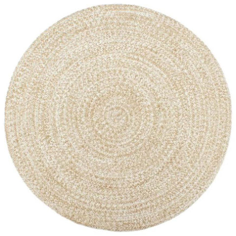 Handmade Rug Jute White and Brown 210 cm 343618