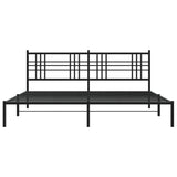 Metal Bed Frame without Mattress with Headboard Black 183x213cm 376329
