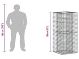 Gabion Raised Bed 50 x 50 x 150 cm Galvanised Steel Silver 42033332