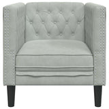 Sofa Light Grey 74.5 x 71 x 70.5 cm Velvet 42013016