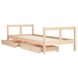 Kids Bed Frame with Drawers 80x200 cm Solid Wood Pine 834405