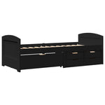 Day Bed with 5 Drawers without Mattress IRUN Black 90x200 cm 3314682
