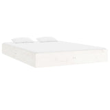 Bed Frame without Mattress White Solid Wood 120x200 cm 820048