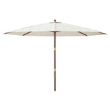 ZNTS Garden Parasol with Wooden Pole Sand 400x273 cm 363175