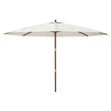 Garden Parasol with Wooden Pole Sand 400x273 cm 363175