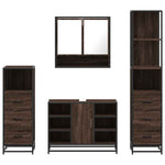4 Piece Bathroom Furniture Set Brown Oak Engineered Wood 3301304