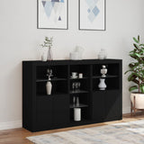Sideboard Black Engineered wood, glass Large Sideboard 3209171