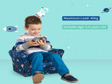 Kids Planet-Themed Armchair, with Non-Slip Feet, Wooden Frame - Blue T3398P347637