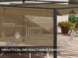 3 x 2m Retractable Pergola, Metal Pergola with Retractable Roof, Gazebo Canopy Shelter for Outdoor T3398P314130
