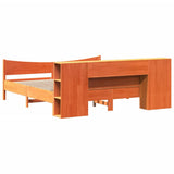 Bed Frame without Mattress Wax Brown 200x200 cm Solid Wood Pine 3323289