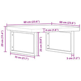 Basin Shelf Wall Mounted Steel and Solid Wood Oak 3302497
