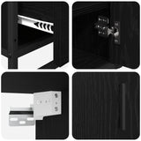 Bathroom Furniture Set 3 pcs Black Oak Engineered Wood 3402434