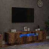 TV Cabinet with LED Lights Old Wood 160x35x40 cm Engineered Wood 856359