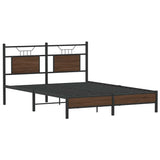 Bed Frame without Mattress Brown Oak 150x200 cm King Size Engineered Wood 4107000