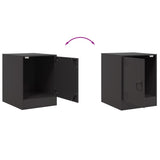 ZNTS Bedside Cabinets 2pcs Black 34.5x39x44 cm Steel 841608