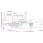 Bed Frame without Mattress Smoked Oak 150x200 cm King Size Engineered Wood 4106763