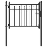 Fence Gate HORST 100 x 75 cm Metal Black Lockable 42034063