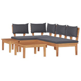 Garden Sofa Set 4 pcs Brown and Grey 3356865