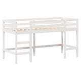 Loft Bed with Ladder and Roof without Mattress White 90x190 cm Single 3282033