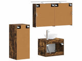 Bathroom Furniture Set 4 pcs Smoked Oak 3407411