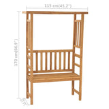 Garden Bench with Pergola 115 cm Solid Teak Wood 316170