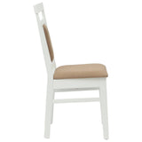 Dining Chair 2 pcs White and Brown Solid Rubber Wood 42020508