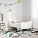 Bed Frame with Mattress White 80 x 200 cm Solid Pine Wood 3385944