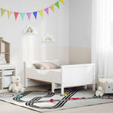 Bed Frame with Mattress White 80 x 200 cm Solid Pine Wood 3385953