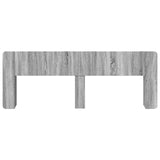 Headboard Cabinet with Storage Grey Sonoma Engineered Wood 8001243